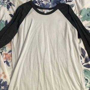 Gray and White Baseball Tee